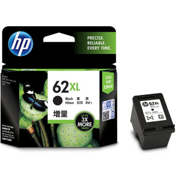 惠普HP 62XL大容量黑色原装墨盒